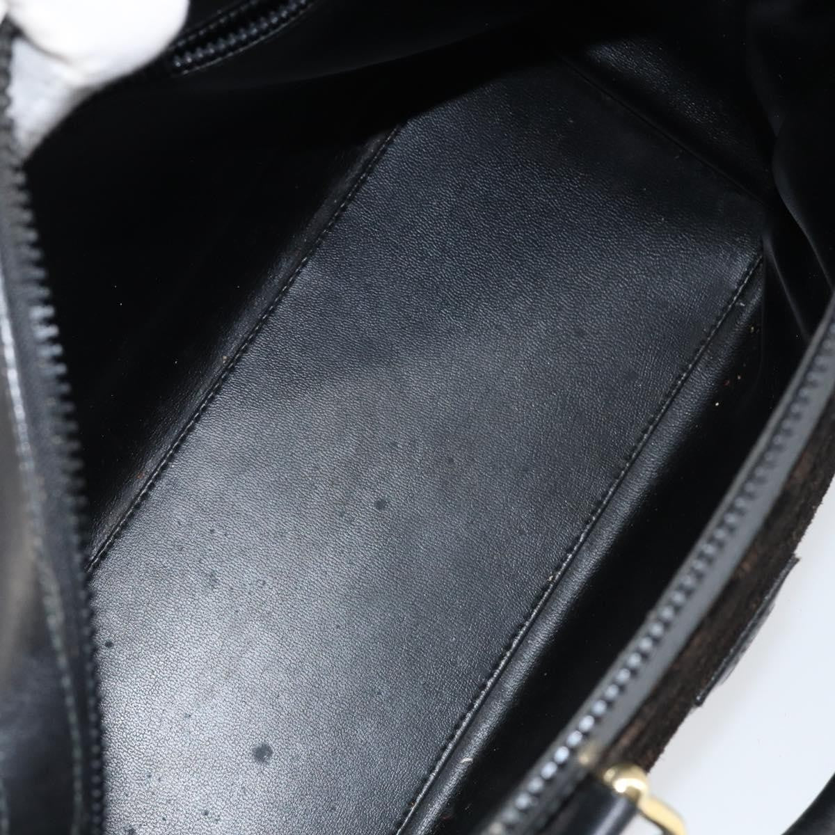 Celine CELINE Macadam Canvas Hand Bag Suede Black Gold Authentic ep11623
