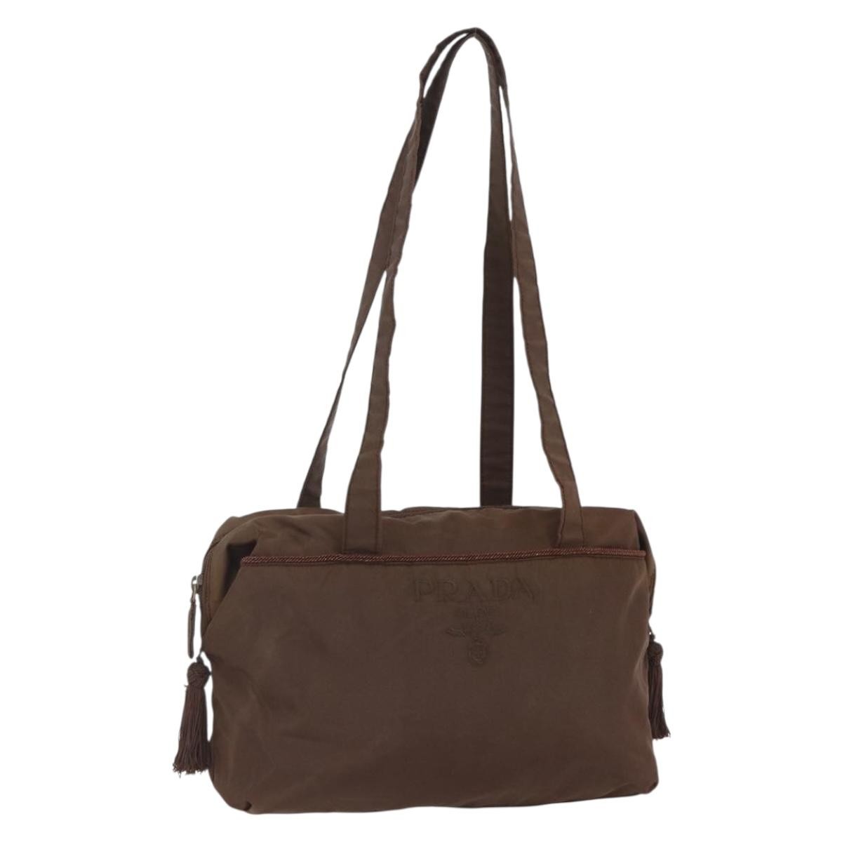 Prada PRADA Shoulder Bag Nylon Brown Authentic 162341