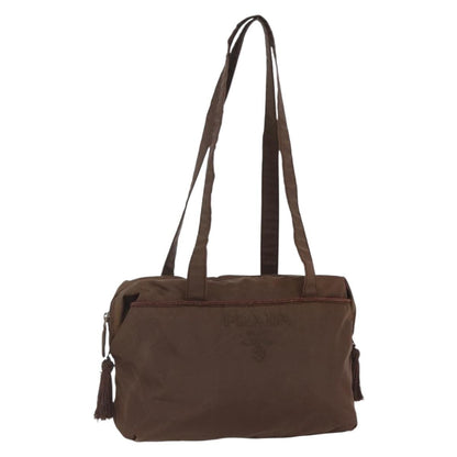 Prada PRADA Shoulder Bag Nylon Brown Authentic 162341