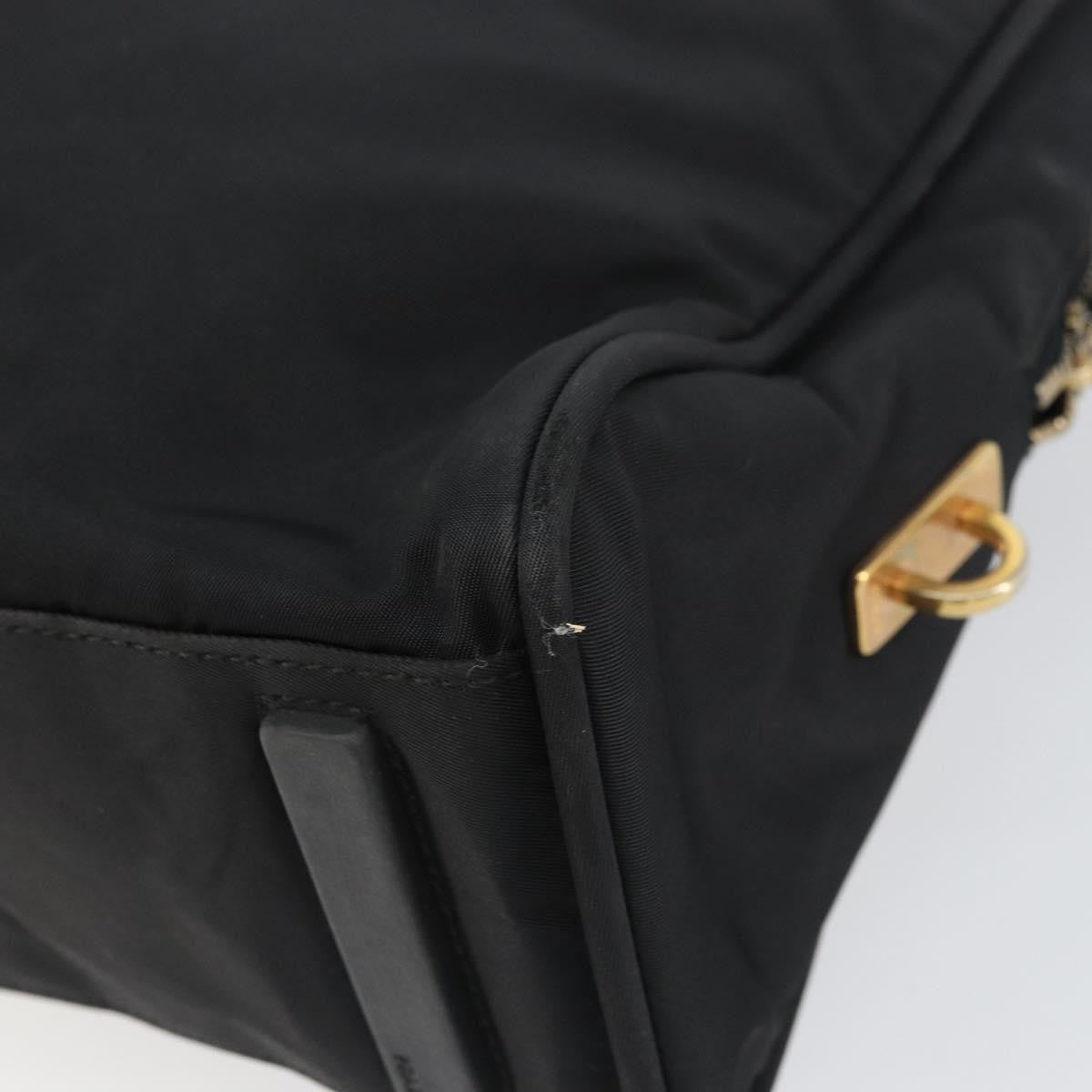 Prada PRADA Tote Bag Nylon Black Gold Authentic 156177