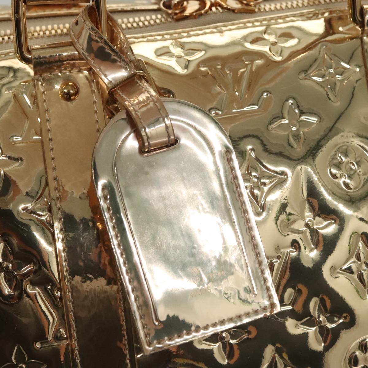 Louis Vuitton LOUIS VUITTON Monogram Miroir Keepall 55 Boston Bag Gold LV Authentic 104239S