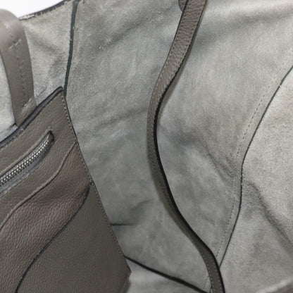 Celine CELINE Cabas Phantom Tote Bag Leather Gray Silver Authentic hk3679