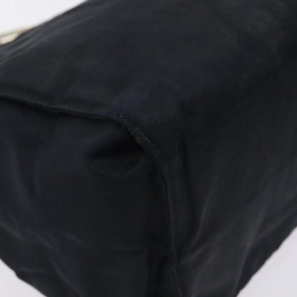 Prada PRADA Hand Bag Nylon Black Gold Authentic 127868