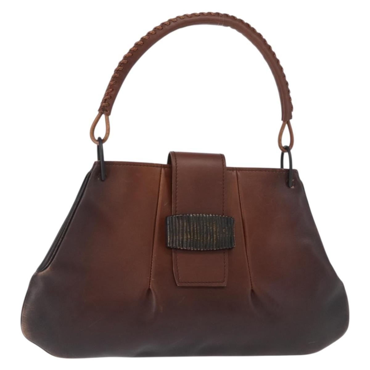 Gucci GUCCI Shoulder Bag Leather Brown 105374 Authentic 156795