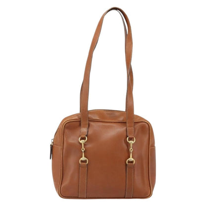 Gucci GUCCI Hand Bag Leather Brown Gold Authentic ep13246