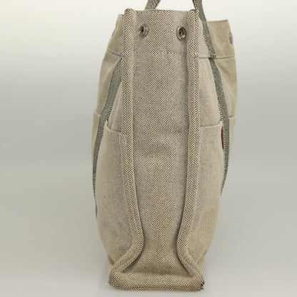 Hermès Hermès HERMES Fourre Tout MM Hand Bag Canvas Gray Silver Authentic 133159