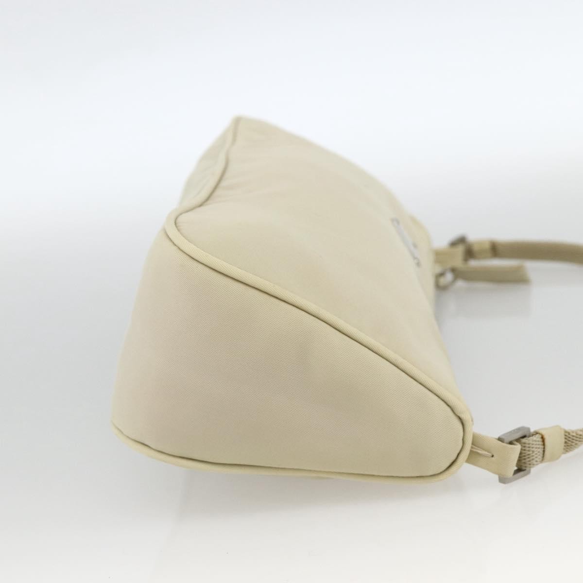 Prada PRADA Accessory Pouch Nylon Beige Silver Authentic BAZ860A Bag