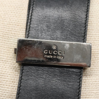 Gucci GUCCI Shoulder Bag Canvas Leather White Black Authentic ti2765