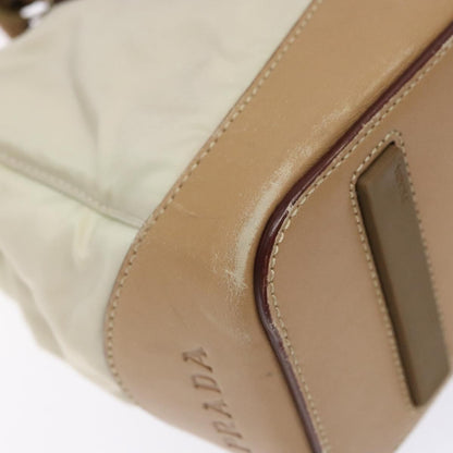 Prada PRADA Shoulder Bag Nylon Leather Beige Authentic bs29050