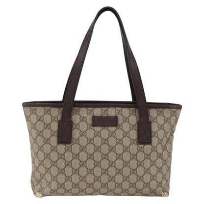 Gucci GUCCI GG Supreme Hand Bag PVC Beige Silver 181086 Authentic ARZ575