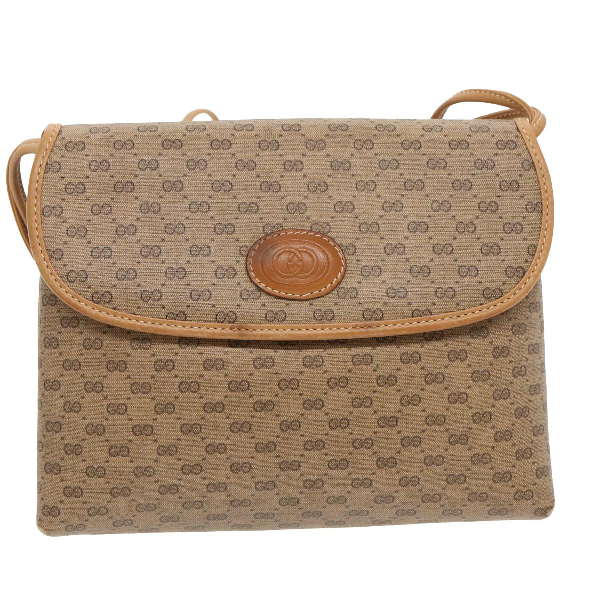 Gucci GUCCI Micro GG Supreme Shoulder Bag PVC Beige Gold 49 007 5548 Authentic th5401