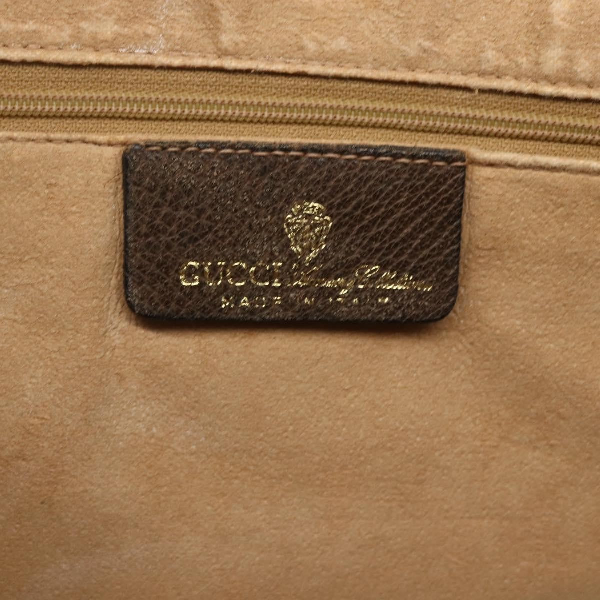 Gucci GUCCI GG Supreme Web Sherry Line Hand Bag PVC Beige Gold 010 378 Authentic 162305