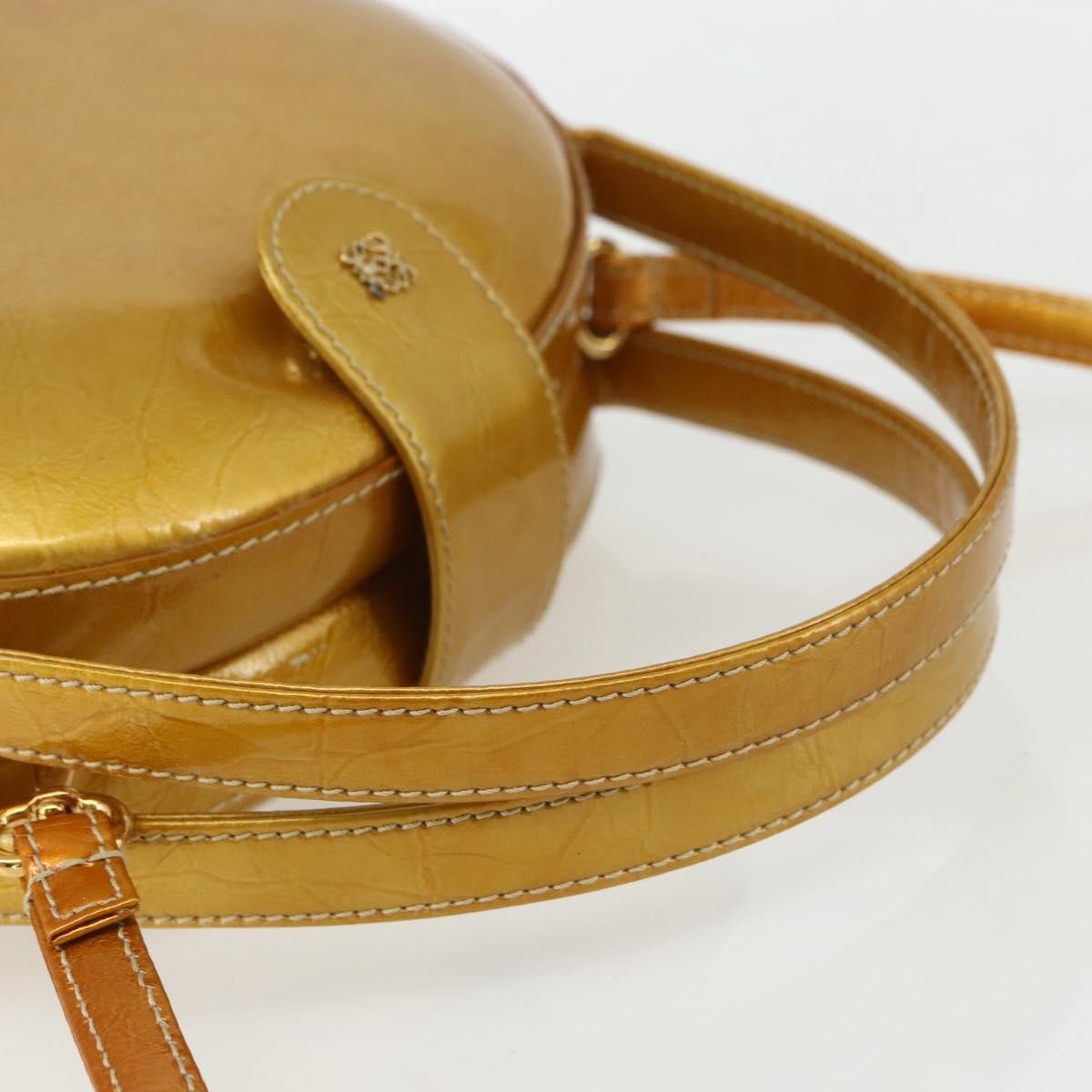 Loewe LOEWE Hand Bag Patent leather 2way Gold Authentic ka527