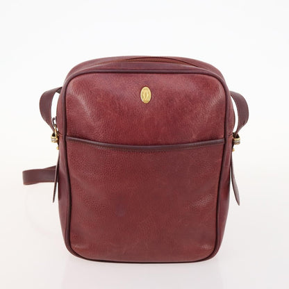 Cartier CARTIER Shoulder Bag Leather 5 Set Bordeaux Gold Authentic mr2108