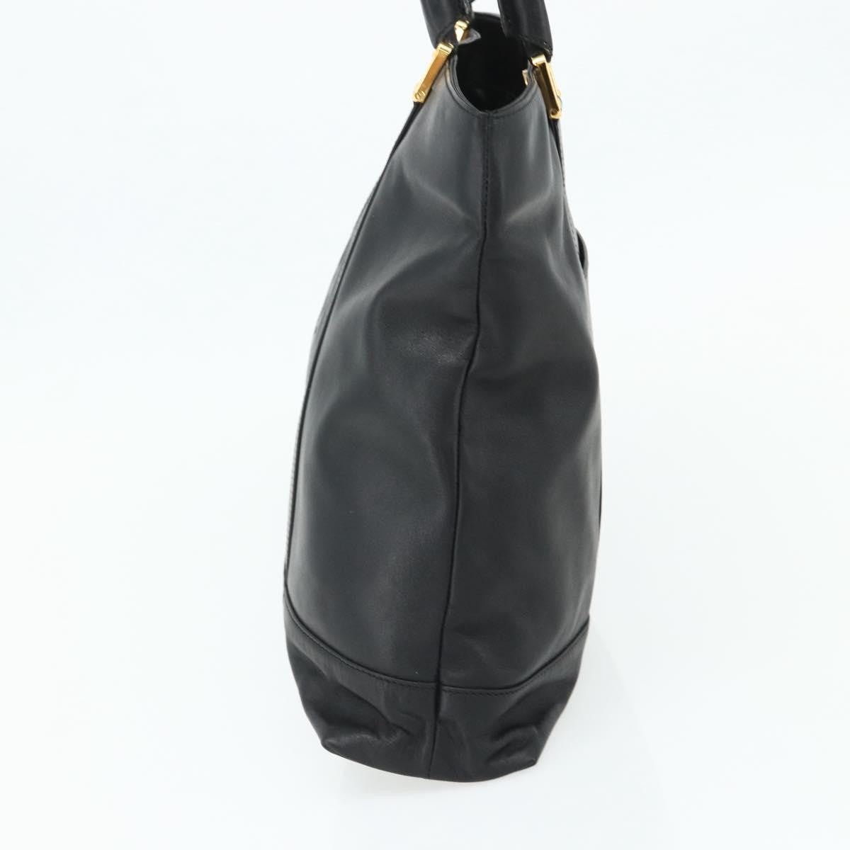 Loewe LOEWE Anagram Tote Bag Leather Black Gold Authentic 162466