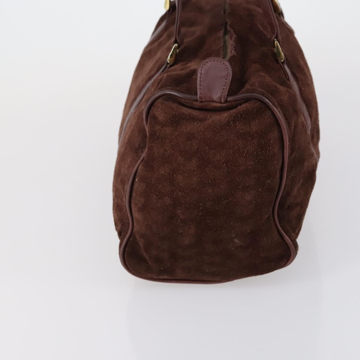 Dior Christian Dior BOTTEGA VENETA Hand Bag Suede PVC 2 Set Brown Gold Authentic bs30859
