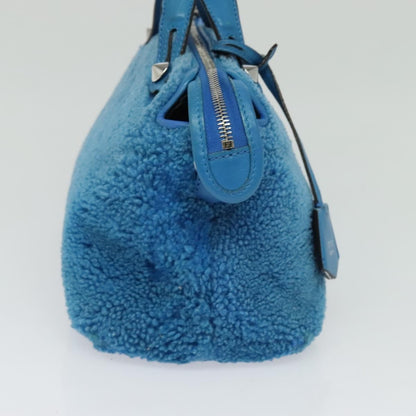 Fendi FENDI Hand Bag Mouton 2way Blue Silver Authentic 126111