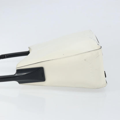 Prada PRADA Shoulder Bag Patent leather White Silver Authentic 162846