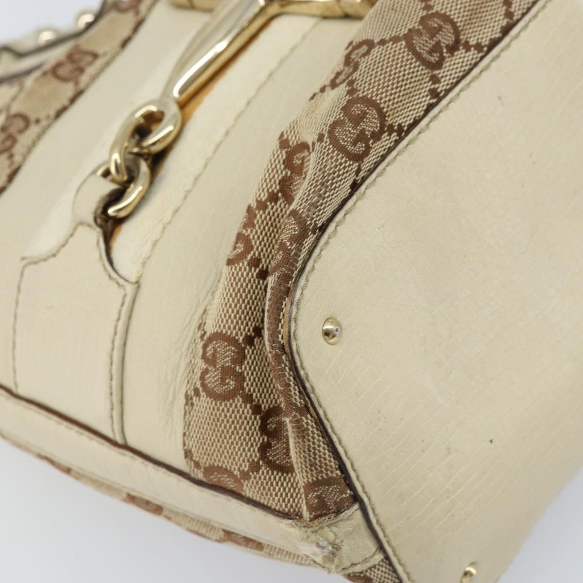 Gucci GUCCI GG Canvas Hand Bag Beige Gold 07198 Authentic 172295
