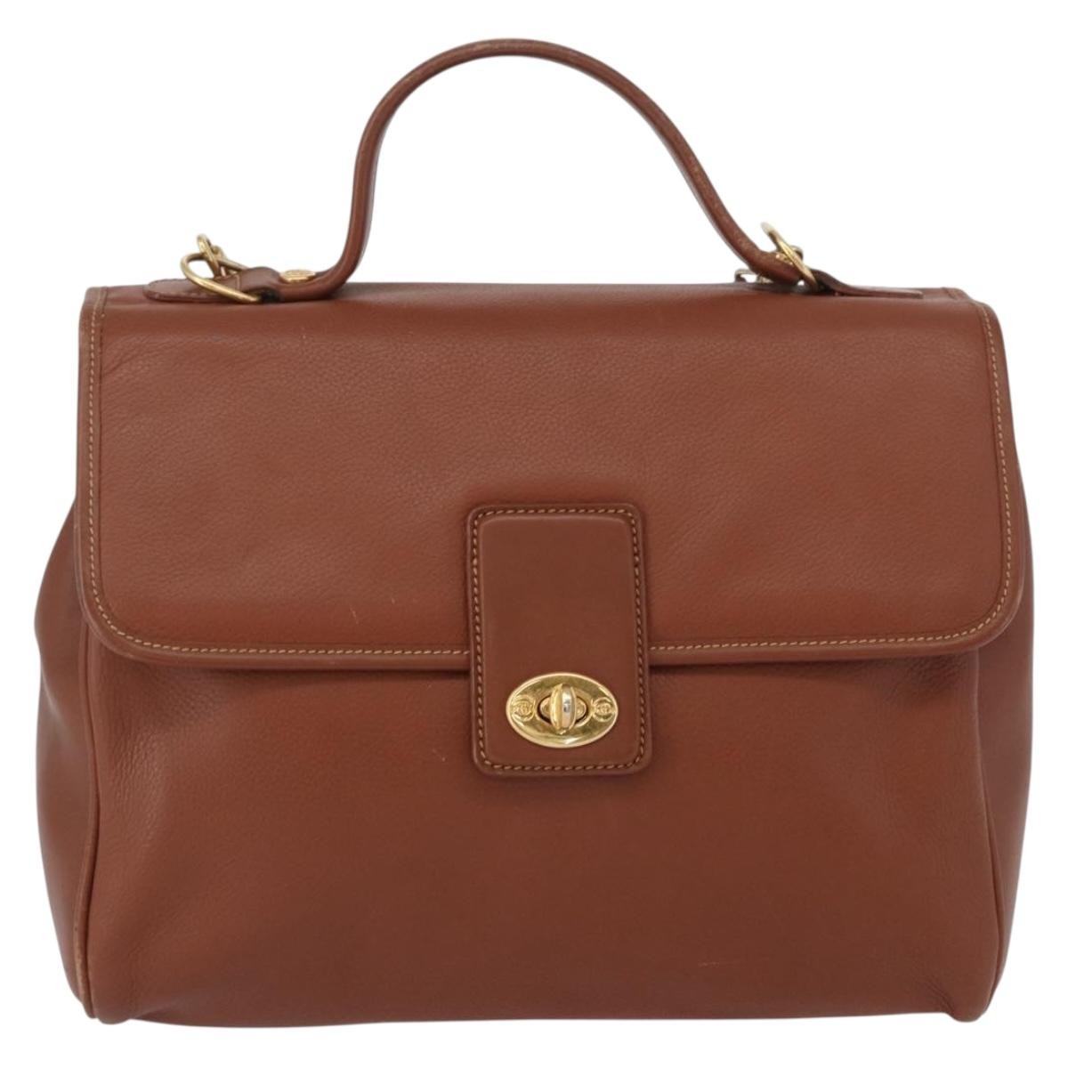 Gucci GUCCI Hand Bag Leather 2way Brown Gold 000 101 0274 Authentic ep13069