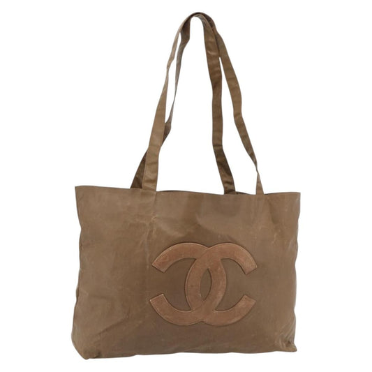 Chanel CHANEL Tote Bag Coated Canvas Brown CC Authentic bs35205