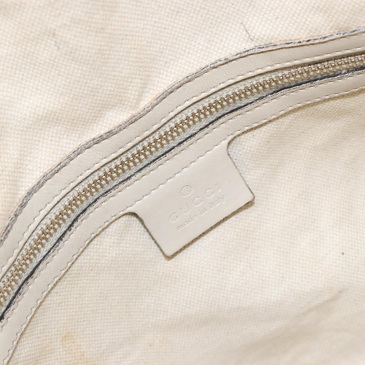 Gucci GUCCI GG Canvas Guccissima Hand Bag Leather White Gold 353120 Authentic bs29328