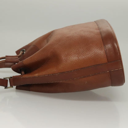 Burberrys Burberrys Shoulder Bag Leather Brown Gold Authentic ep9966