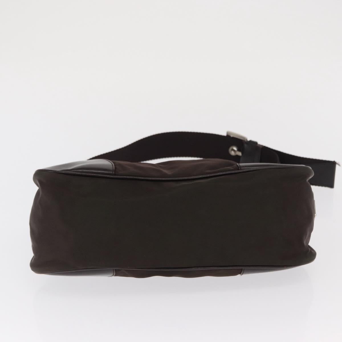 Prada PRADA Shoulder Bag Nylon Khaki Silver Authentic 169376