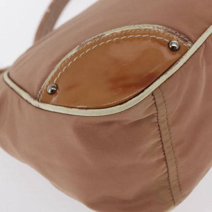 Prada PRADA Shoulder Bag Nylon Beige Silver Authentic 169041