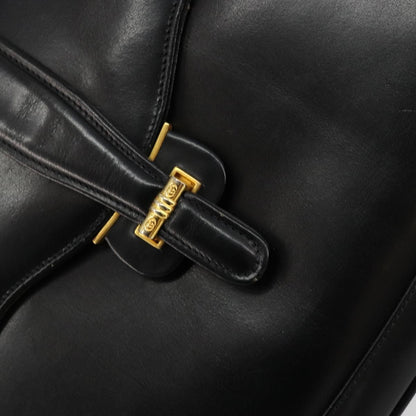 Gucci GUCCI Shoulder Bag Leather Black Gold Authentic 177992