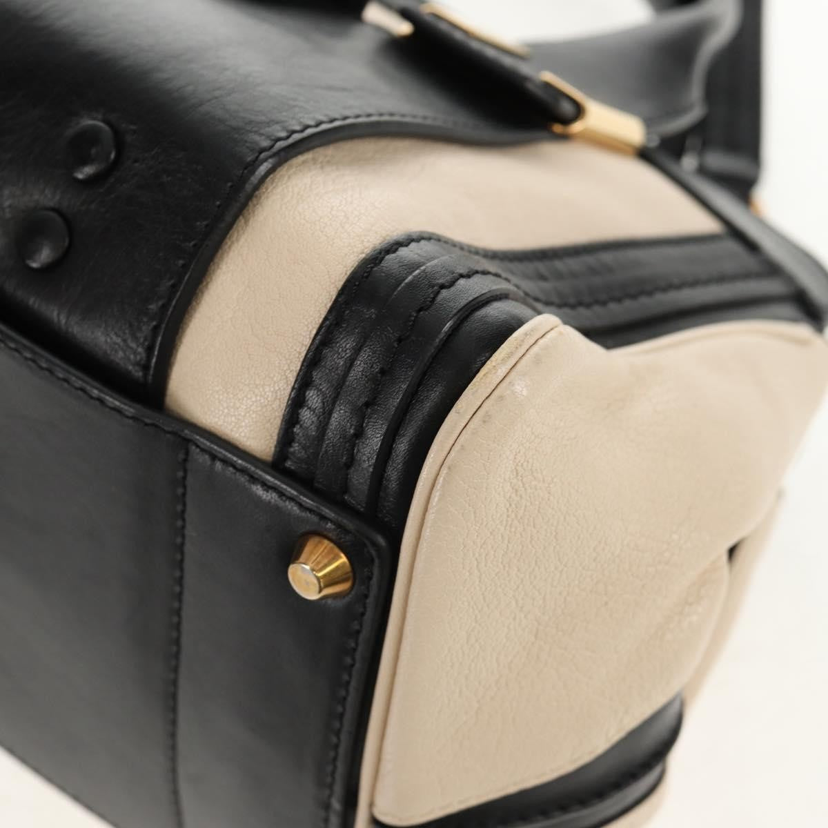 Chloé Chloé Chloe Alice Hand Bag Leather 2way White Black Authentic BA6836