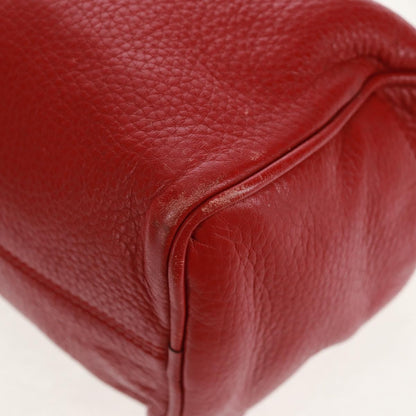 Loewe LOEWE Hand Bag Leather 2way Red Gold Authentic 160175