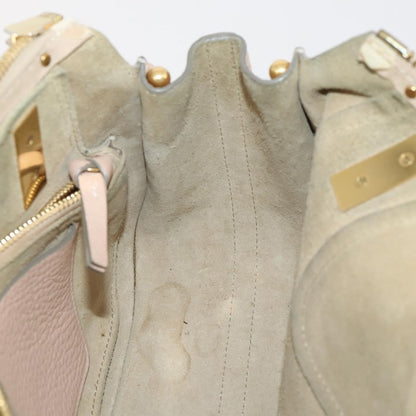 Chloé Chloé Chloe Hailey Hand Bag Leather 2way Pink Gold 02165665 Authentic YKZ911A