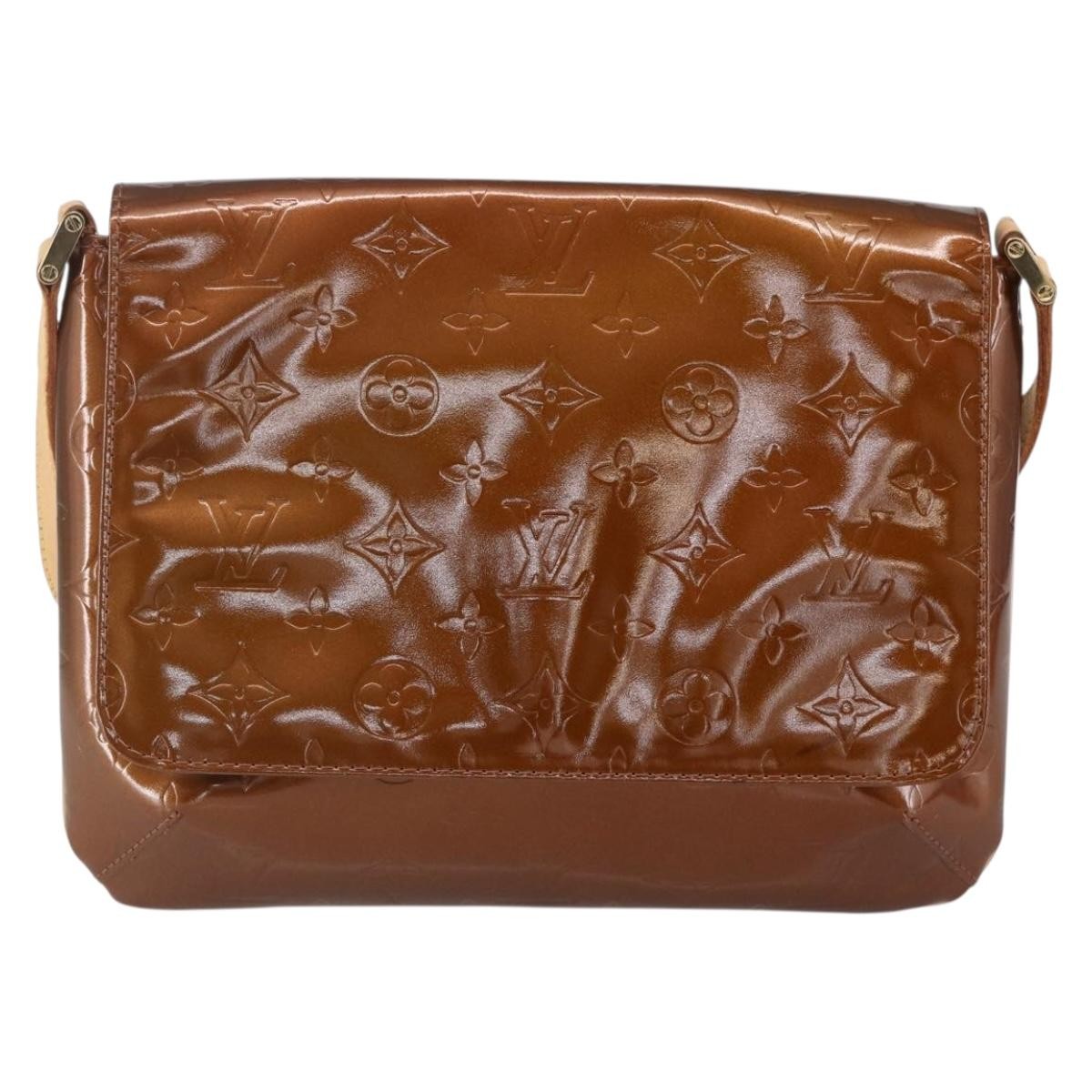 Louis Vuitton LOUIS VUITTON Monogram Vernis Thompson Street Bag Bronze M91124 LV Authentic 147761