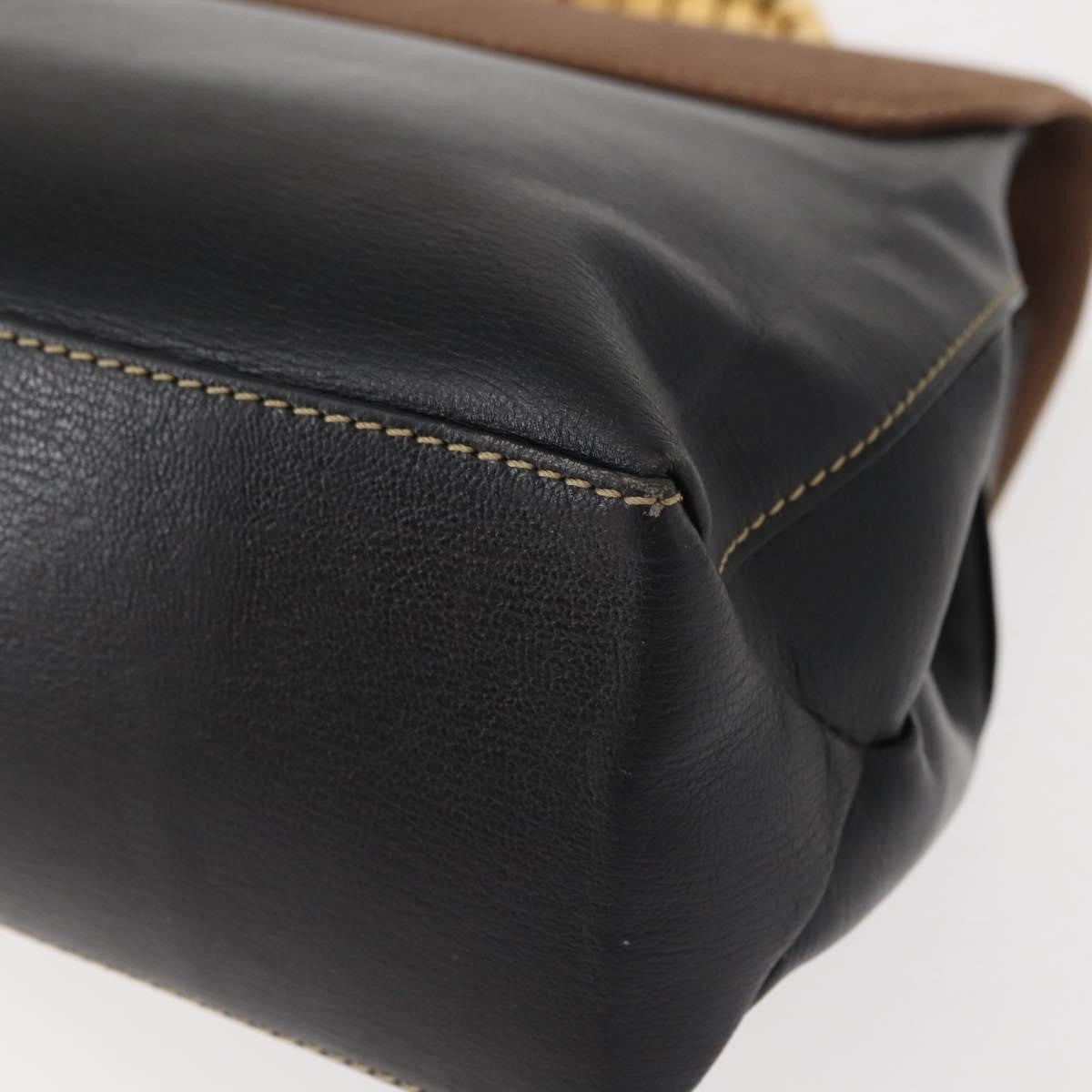 Loewe LOEWE Velazquez Hand Bag Leather Suede Brown Black gold Authentic 149533