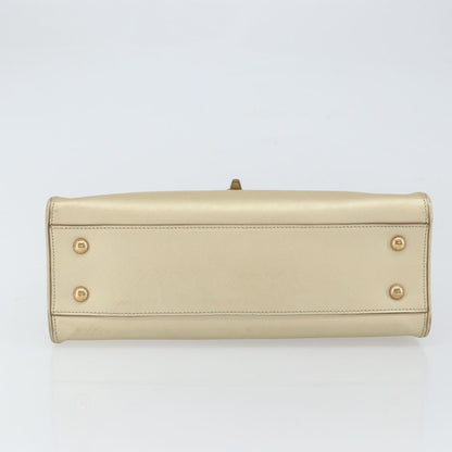 Salvatore Ferragamo Salvatore Ferragamo Gancini Shoulder Bag Leather Gold Authentic 162322