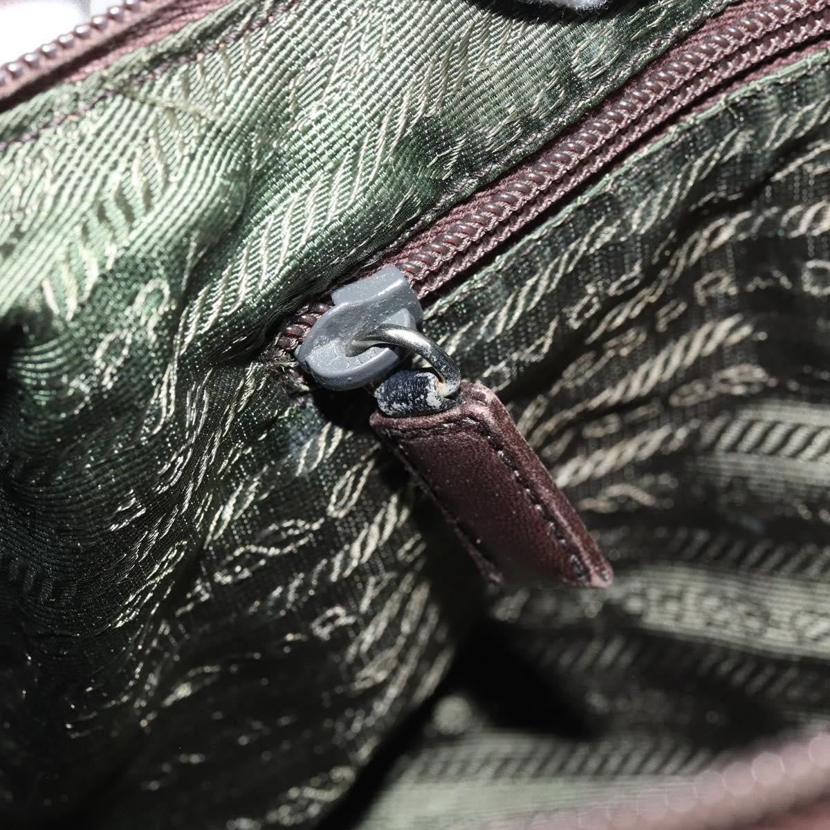 Prada PRADA Shoulder Bag Nylon Khaki Silver Authentic bs34740