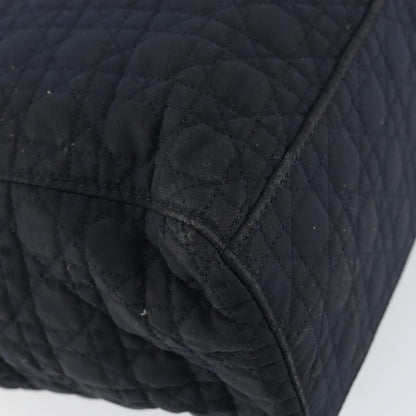 Dior Christian Dior Canage Hand Bag Nylon Navy Gold Authentic gh1098