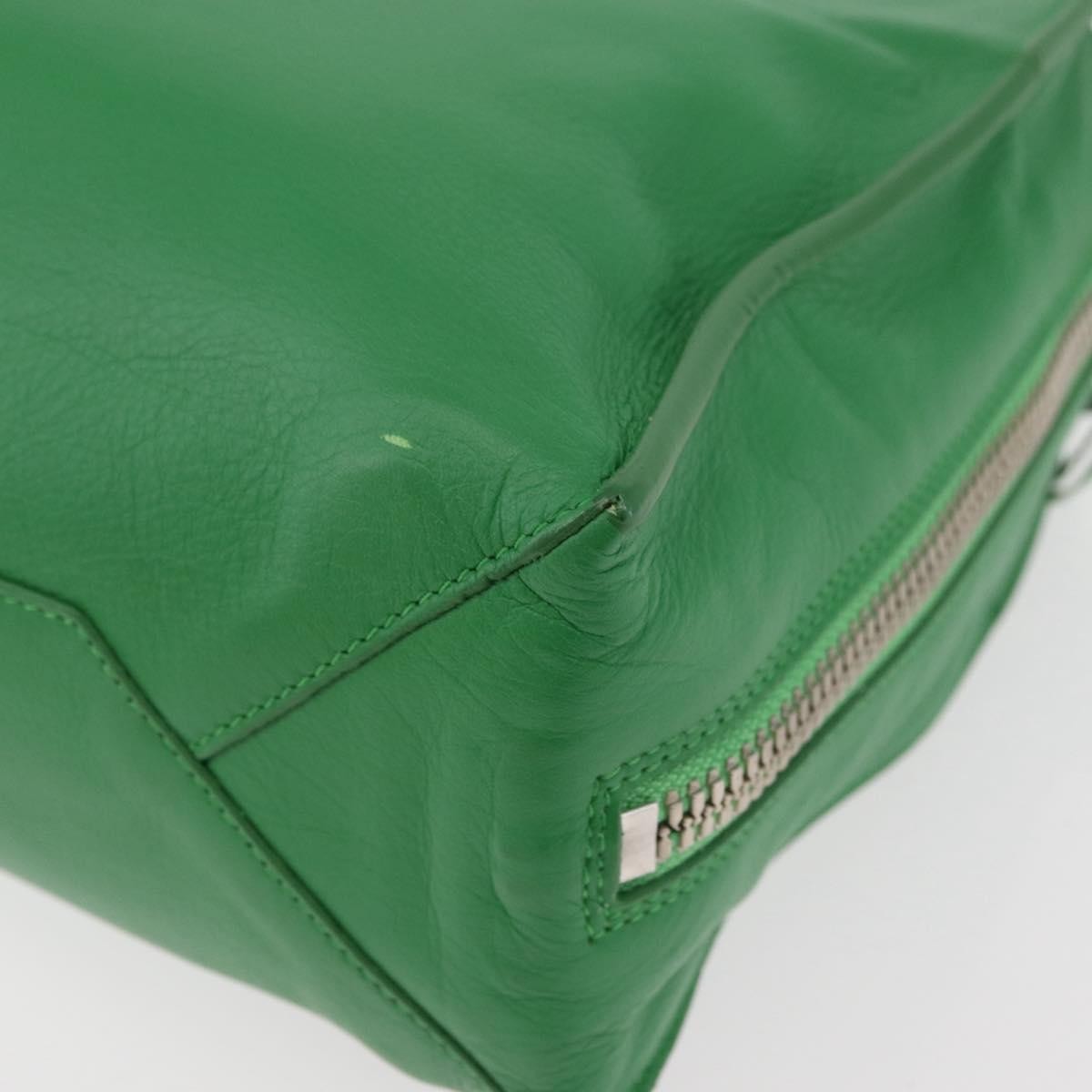 Balenciaga BALENCIAGA The Paper Tote Bag Leather 2way Green Silver 370926 Authentic 179403A