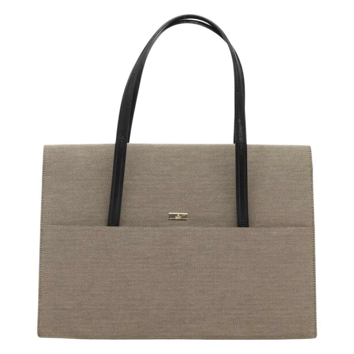 Gucci GUCCI Hand Bag Canvas Beige Gold Authentic bs25071