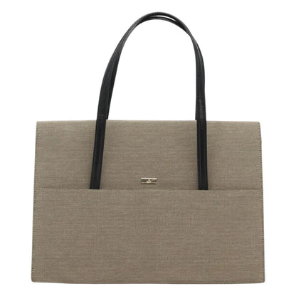 Gucci GUCCI Hand Bag Canvas Beige Gold Authentic bs25071