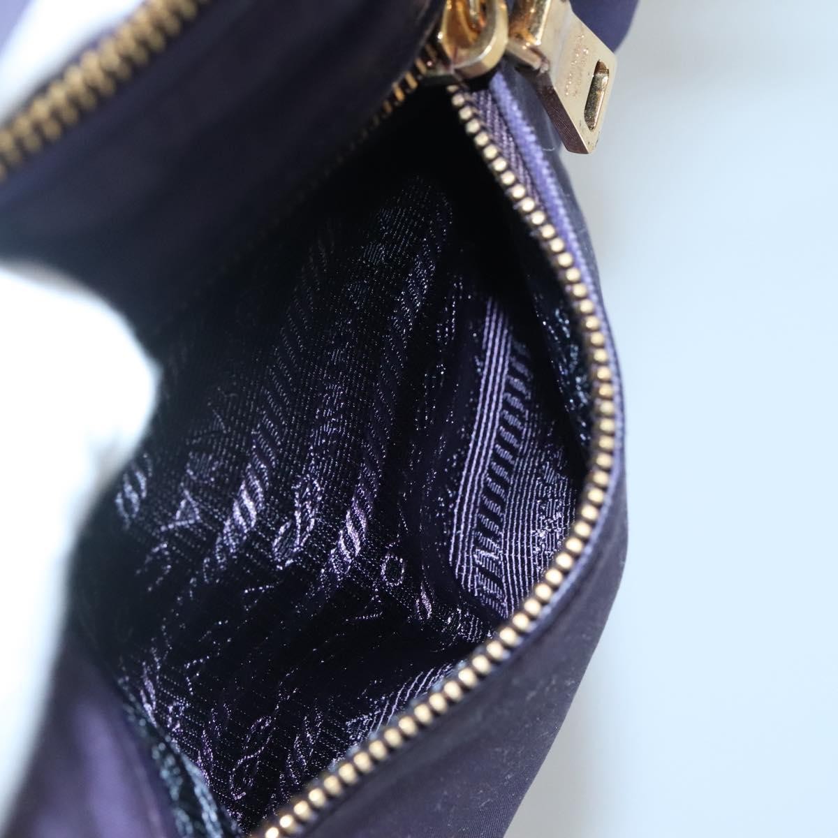 Prada PRADA Shoulder Bag Nylon Purple Gold Authentic 130933