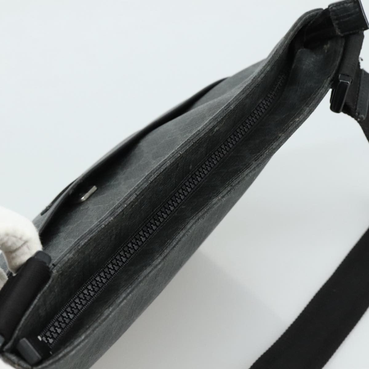 Gucci GUCCI GG Supreme Shoulder Bag PVC Leather Black 162904 Authentic yk16293