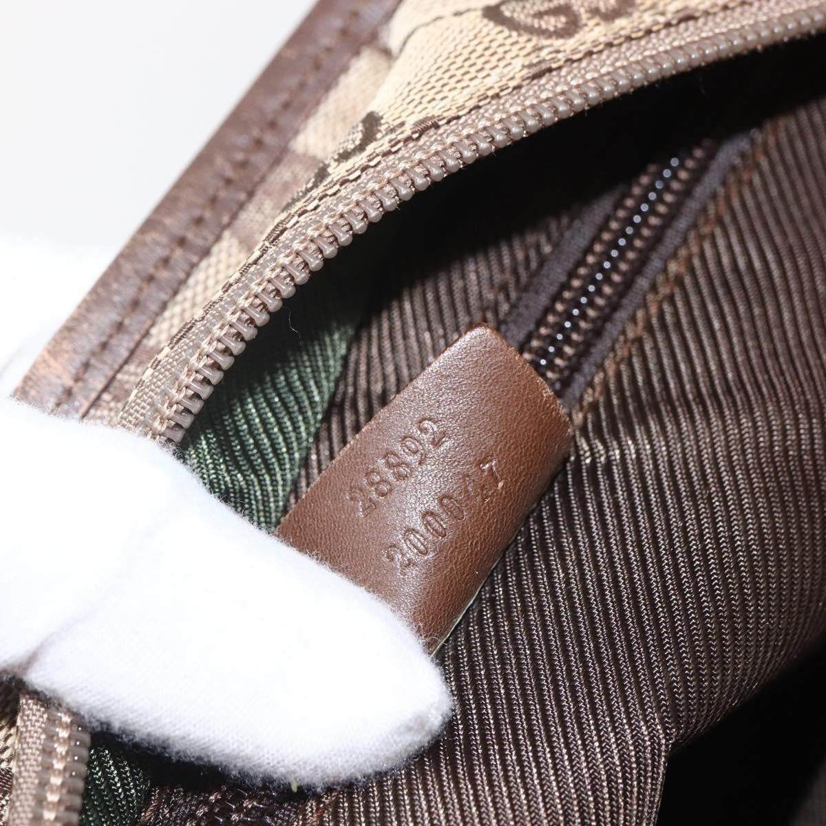 Gucci GUCCI GG Canvas Tote Bag Beige Silver 28892 Authentic 162386
