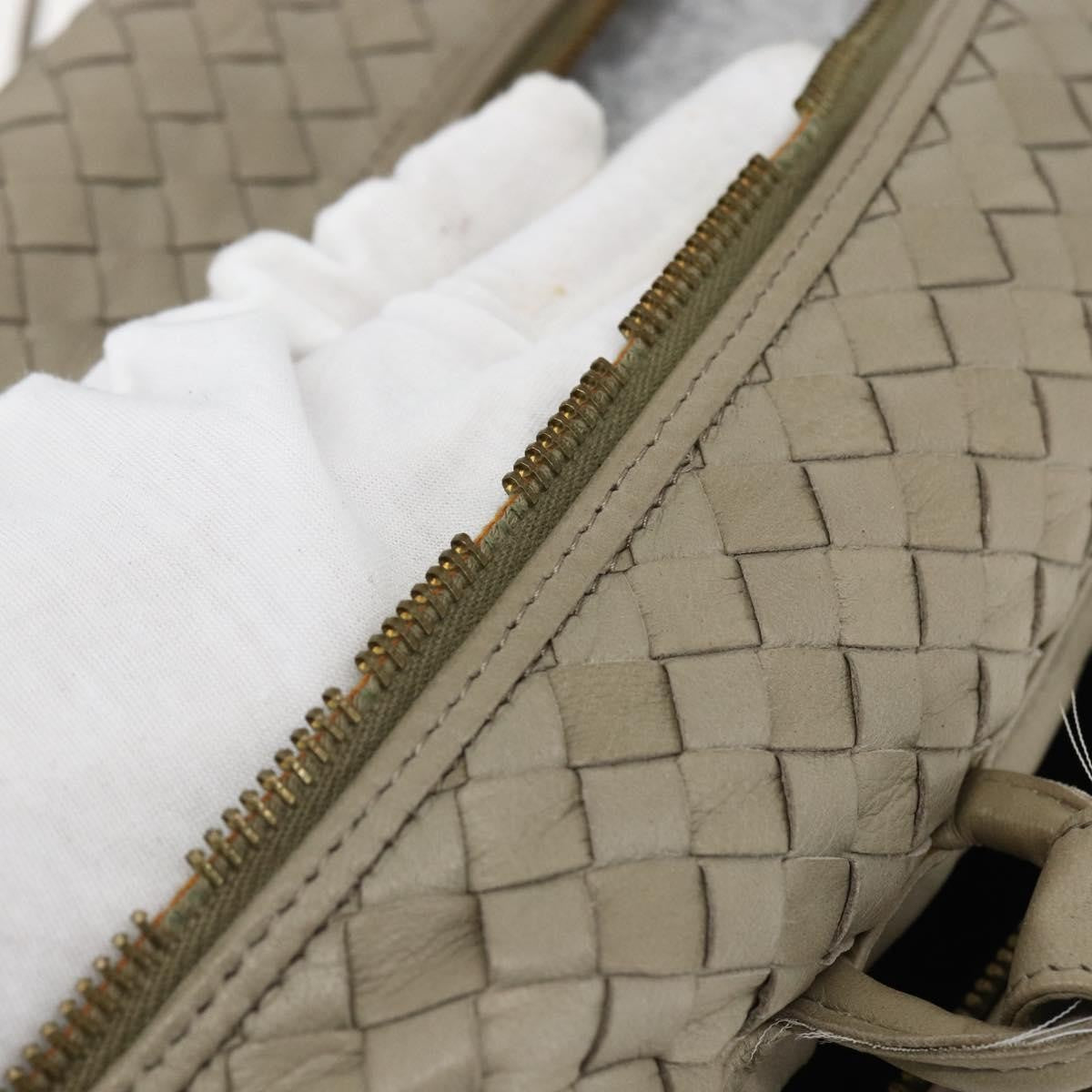 BOTTEGAVENETA BOTTEGAVENETA BOTTEGA VENETA INTRECCIATO Hand Bag Leather Beige Gold Authentic 155700