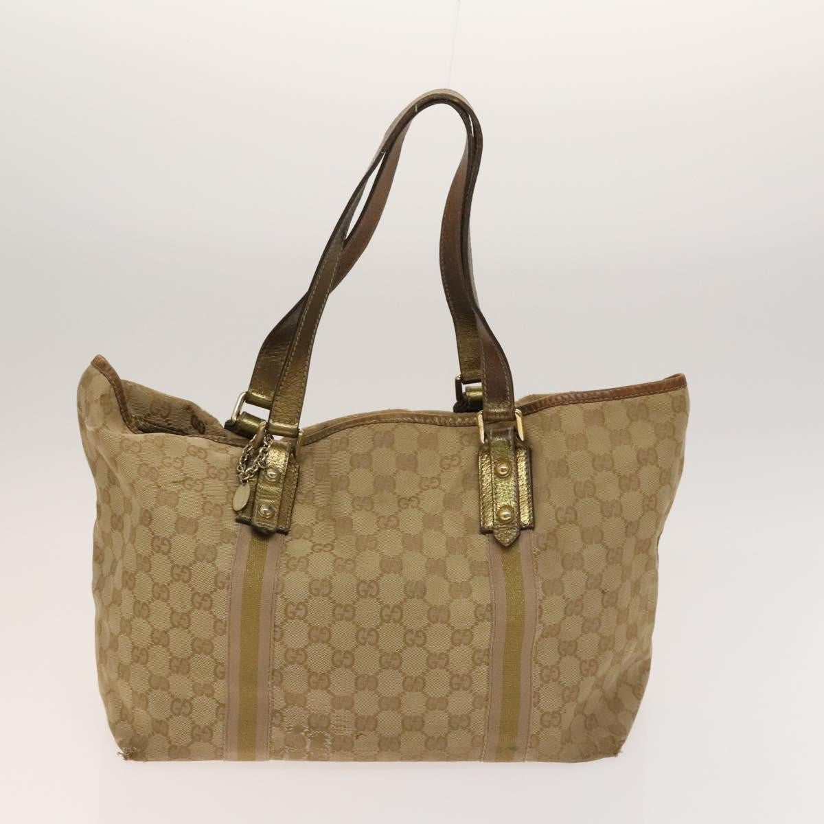 Gucci GUCCI GG Canvas Shoulder Bag 2 Set Beige Gold Authentic ti3169