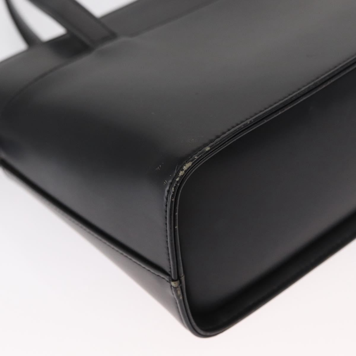 Burberry BURBERRY Nova Check Hand Bag Leather Black Silver Authentic SW1869