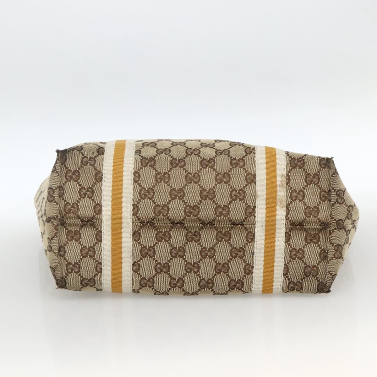 Gucci GUCCI GG Canvas Sherry Line Hand Bag Beige Gold 137396 Authentic ep13635