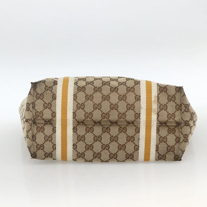 Gucci GUCCI GG Canvas Sherry Line Hand Bag Beige Gold 137396 Authentic ep13635