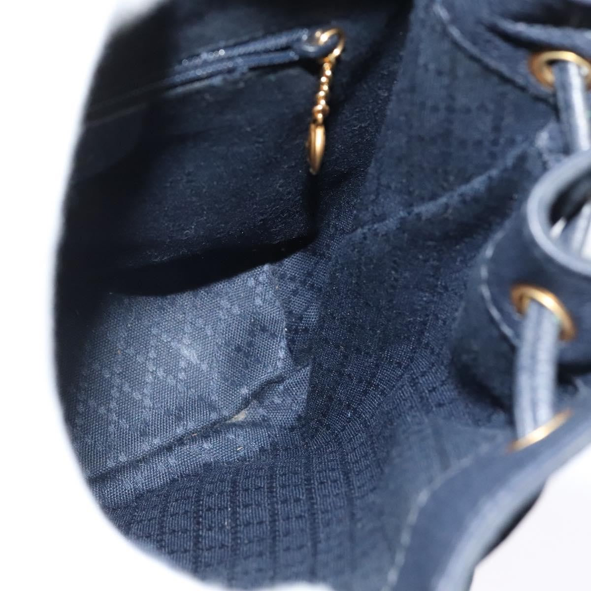 Gucci GUCCI Bamboo Backpack Suede Navy Gold 003 2034 0030 Authentic ep10733 Bag